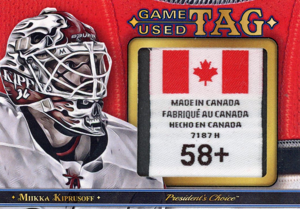 Miikka Kiprusoff Game Used Tag