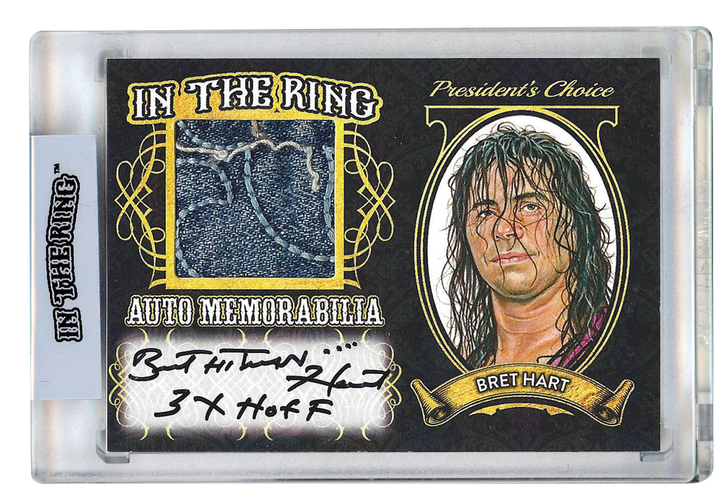 Bret Hart #1 In the Ring Auto/Memo Gold with Inscription 1 of 1