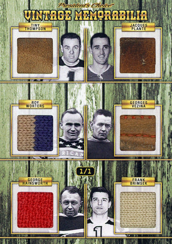 Thompson, Plante, Worters, Vezina, Hainsworth, Brimsek Vintage Memorabilia 1/1