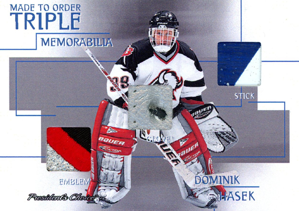 Dominik Hasek 1/1 Made To Order Triple Memorabilia