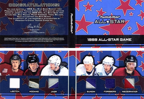 1998 All-Star Game Booklet 1/1 - Leetch, Modano, Jagr, Sundin, Forsberg, Niedermayer