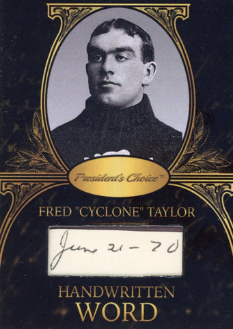Fred "Cyclone" Taylor Handwritten Word - Black #3 1/1
