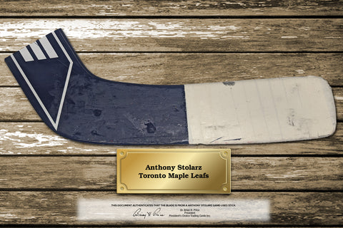 Anthony Stolarz Game Used Stick Blade