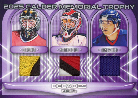 Decades 1990s Belfour, Brodeur, Selanne 3/5
