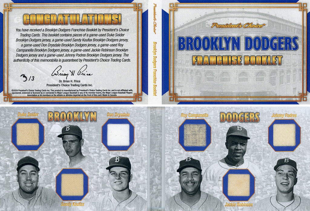 Six Piece Booklet Brooklyn Dodgers 3/3