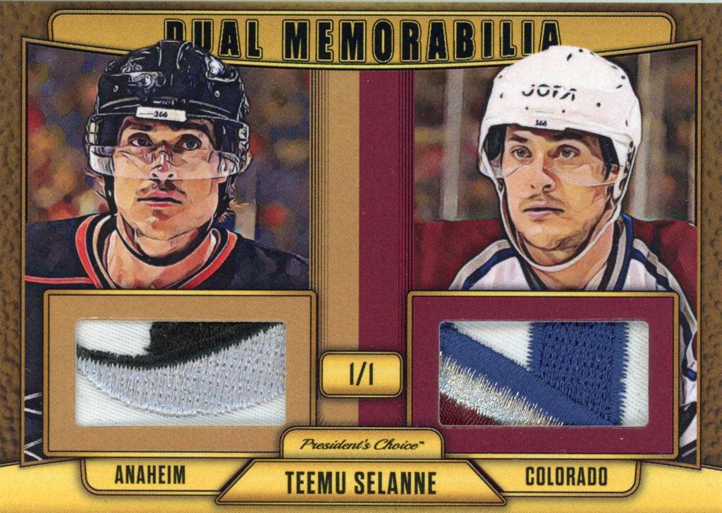 Teemu Selanne (Anaheim & Colorado) Dual Memorabilia 1/1