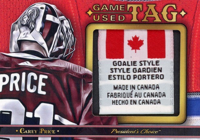 Carey Price Game Used Tag