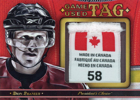Dion Phaneuf Game-Used Tag 1/1