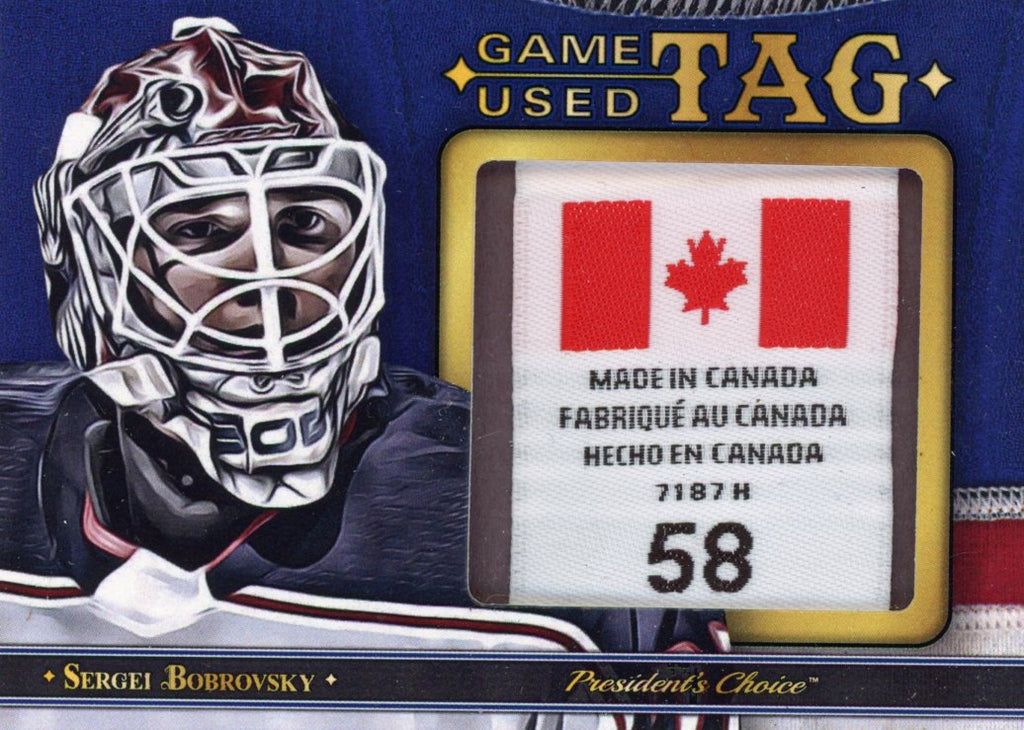 Sergei Bobrovsky Game-Used Tag 1/1