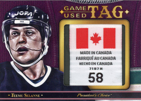 Teemu Selanne Game Used Tag