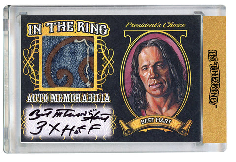 Bret Hart #2 In the Ring Auto/Memo Gold Card with Inscription 1/1