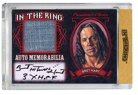 Bret Hart #2 In the Ring Auto/Memo Red Card with Inscription 1/1*