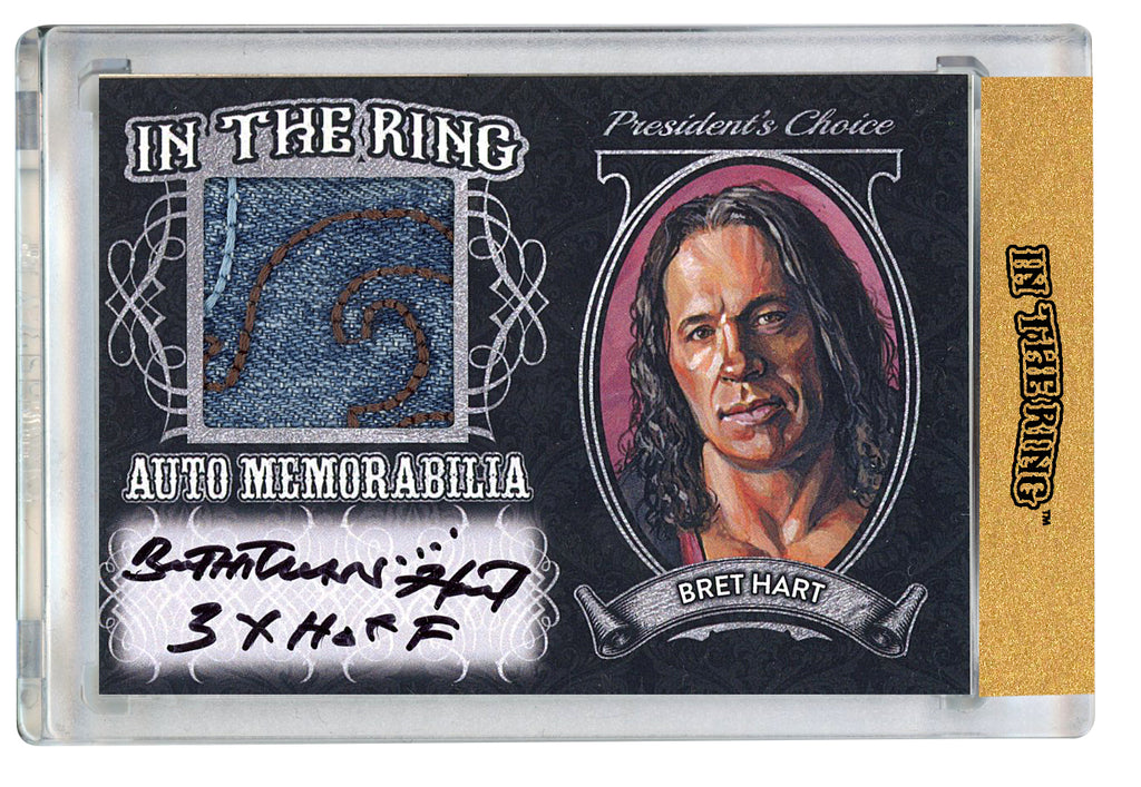Bret Hart #2 In the Ring Auto/Memo Silver Card with Inscription 1/1*