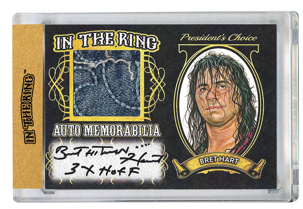 Bret Hart #1 In the Ring Auto/Memo Gold with Inscription 1 of 1