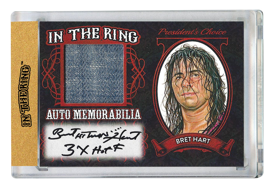 Bret Hart #1 In the Ring Auto/Memo Red with Inscription 1 of 1*