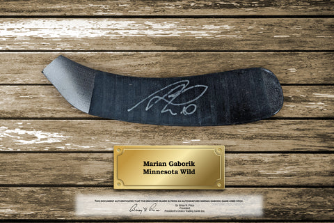 Marian Gaborik Game Used Stick Blade - Autographed