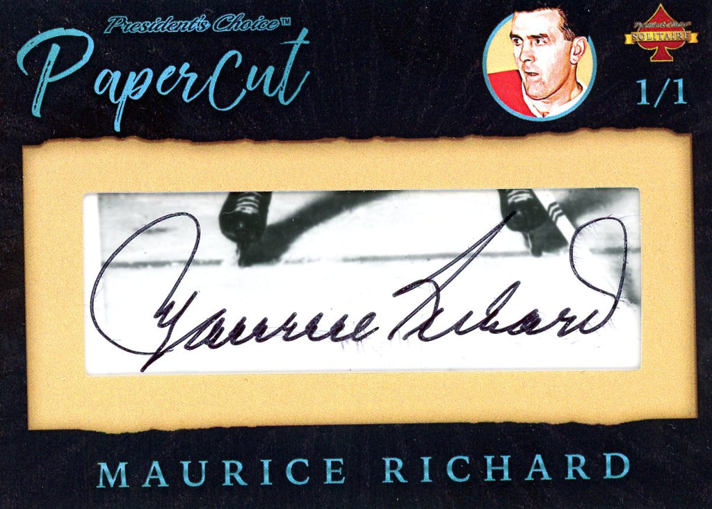 Maurice Richard Solitaire Vintage PaperCuts #4 1/1