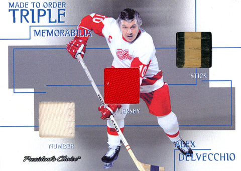 Alex Delvecchio 1/1 Made To Order Triple Memorabilia