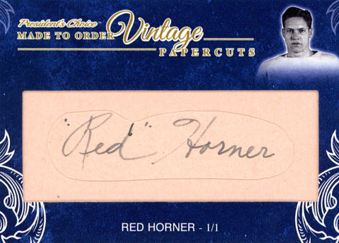 Red Horner Vintage PaperCuts #'d 1/1