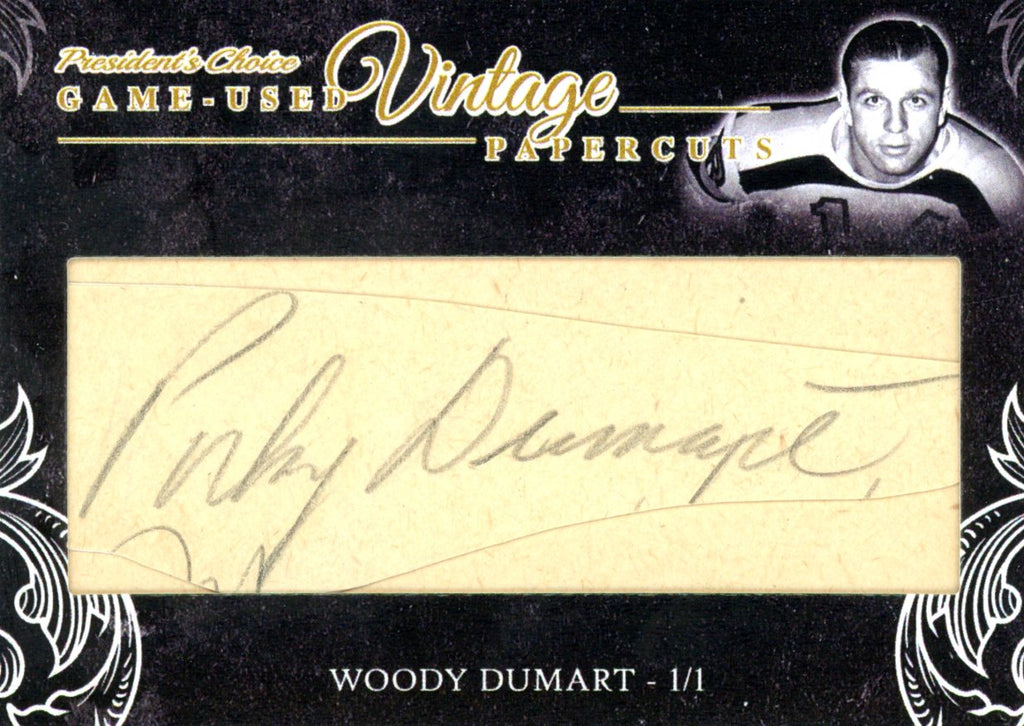 Woody Dumart Vintage PaperCuts #'d 1/1